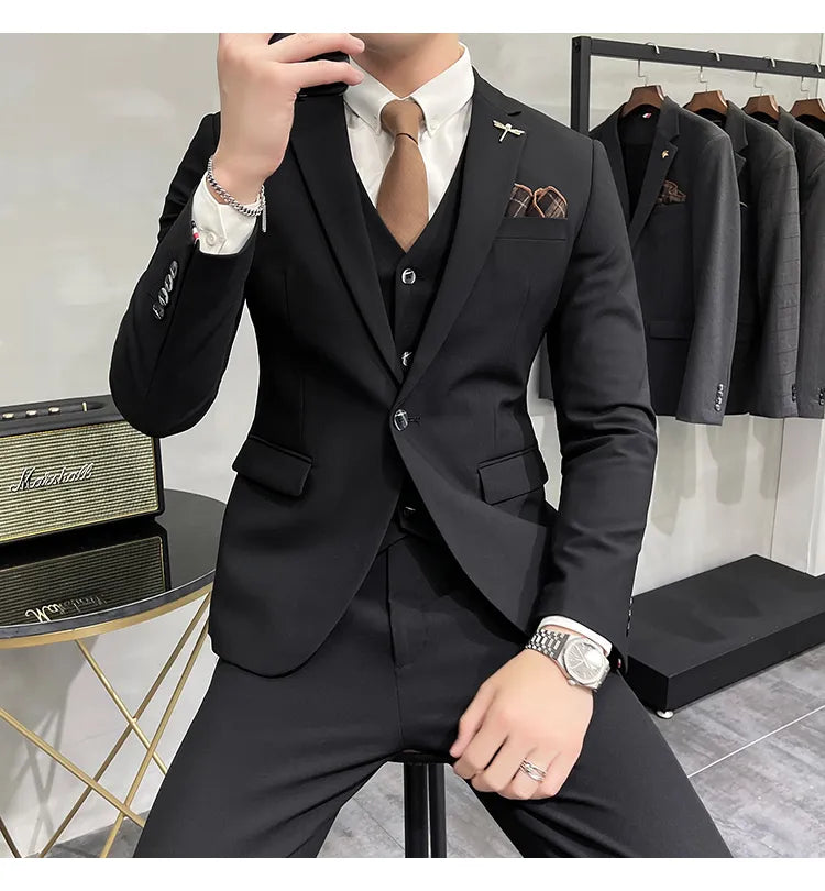 “Charon” Men’s Slim Fit 3 Piece Business Suit