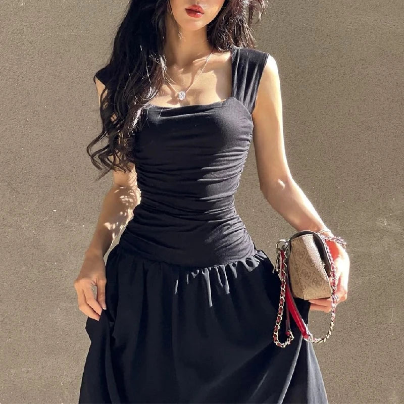 "Coastals" Ruched Bodycon High Waist Maxi Dress