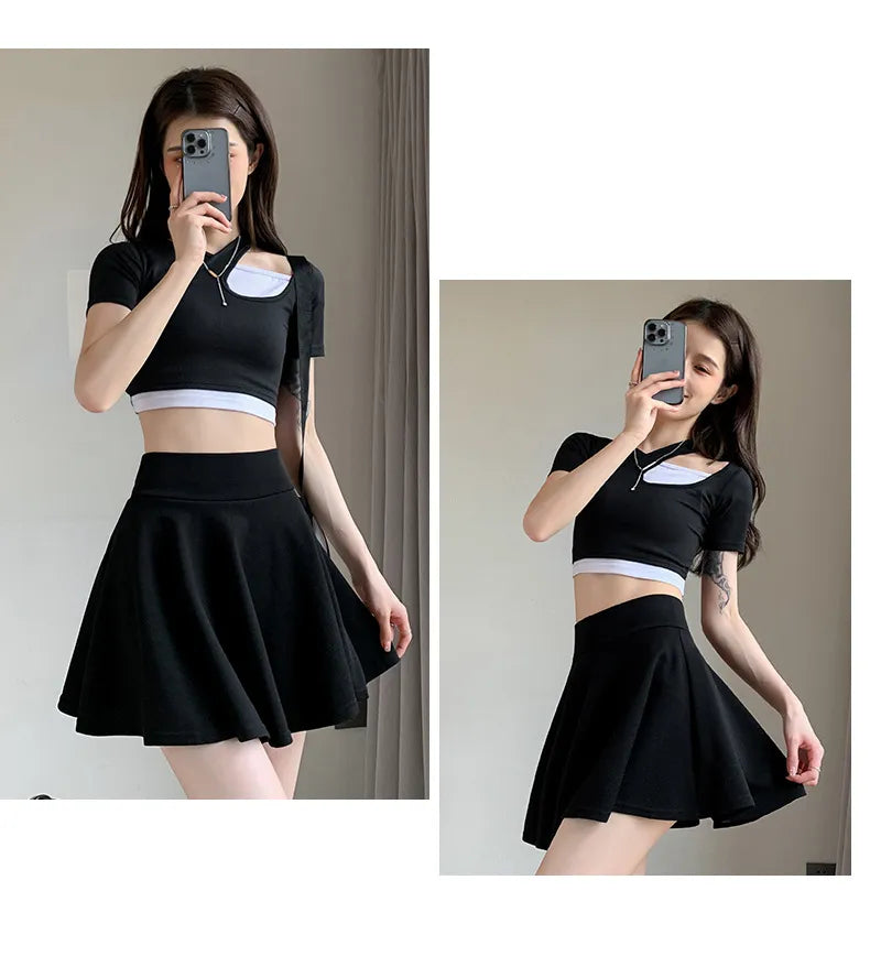 “Delicate” Women's Elastic Korean Style High Waist Mini Skirt