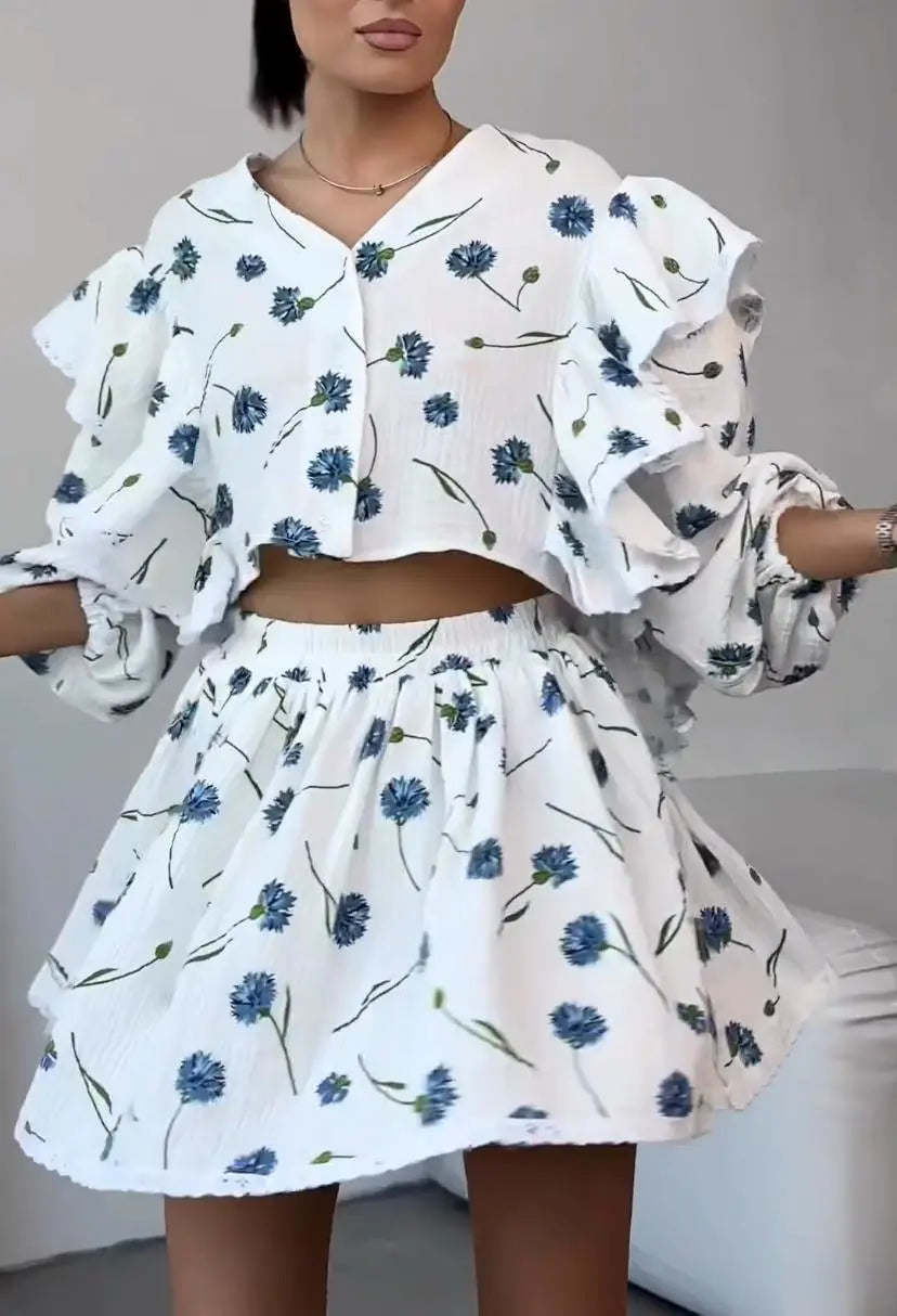 “Binded Lovers” Women’s Casual Long Sleeve 2 Piece Linen Outfit Set