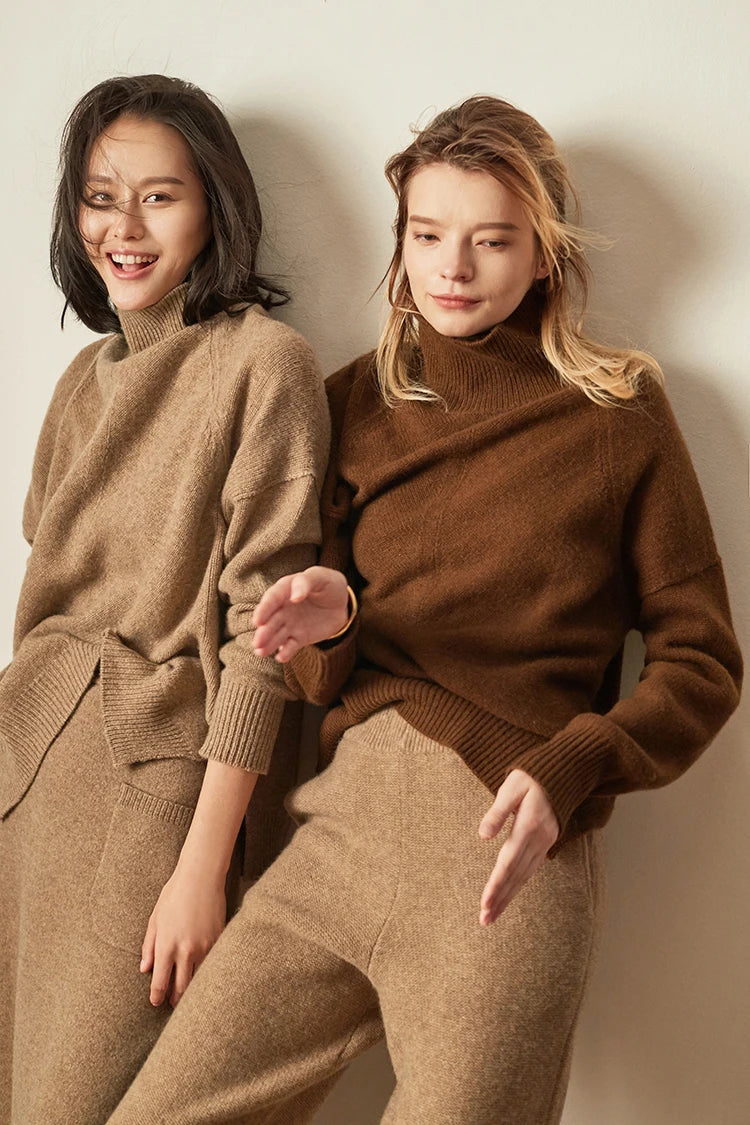 “Autumn” Women’s Paragraph Knitted Designer Cashmere Sweater