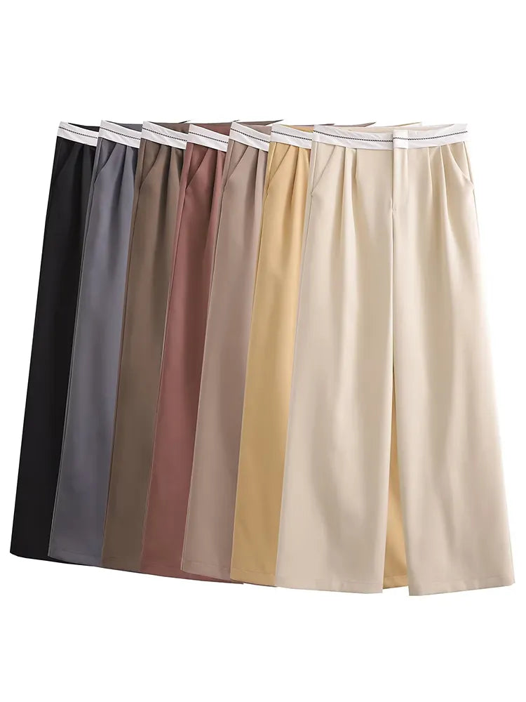 “Italiana” Women’s Business Casual Vintage High Waist Designer Pants