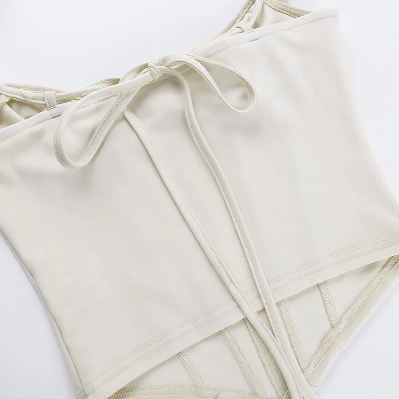 "Conquest" Women's Y2K Style Low Cut Backless Outfit Set