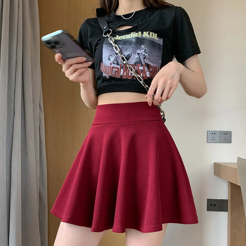 “Delicate” Women's Elastic Korean Style High Waist Mini Skirt
