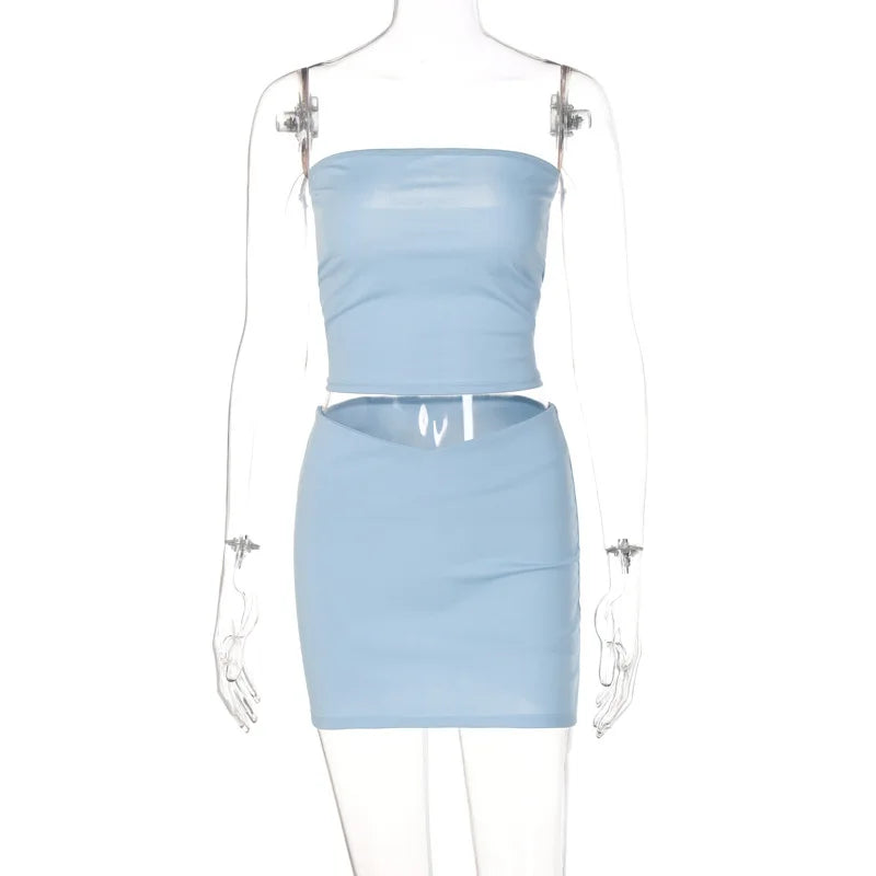 “Focus On Me” Women’s Sexy Y2K Style Two Piece Bodycon Outfit Set