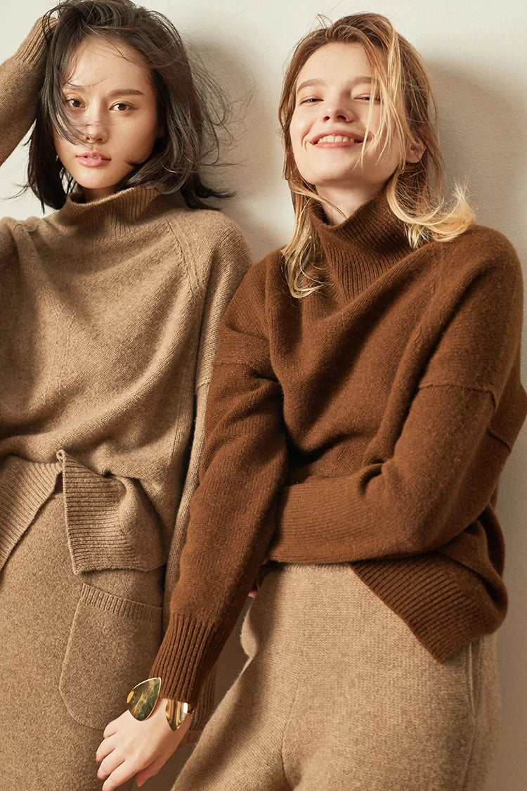 “Autumn” Women’s Paragraph Knitted Designer Cashmere Sweater