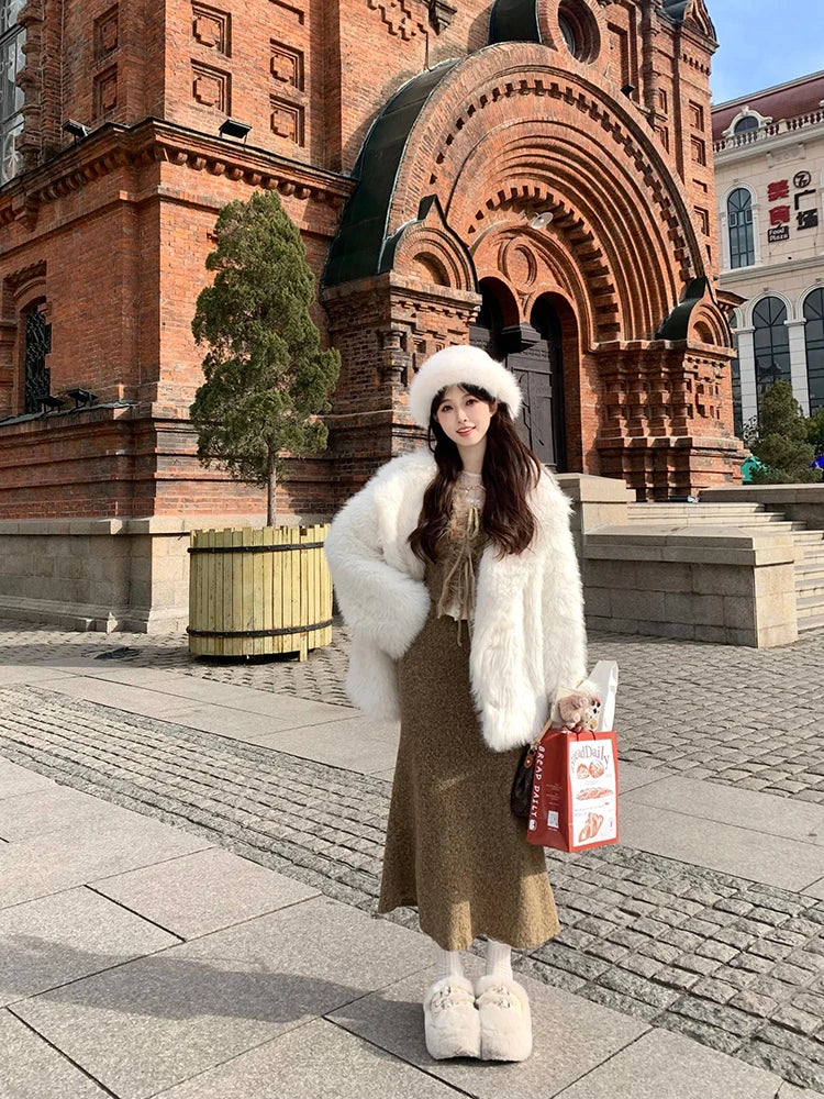 "Milan" Women's Designer Oversized Thick Fox Fur Coat