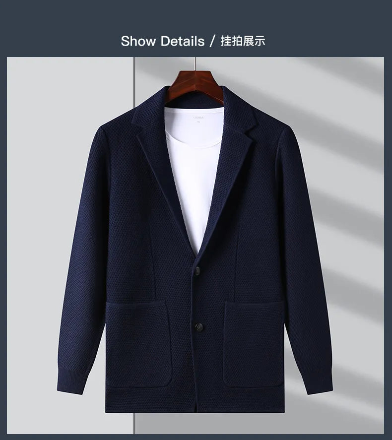 “Sophisticated”  Men’s Designer Knitted Slim Fit Cardigan