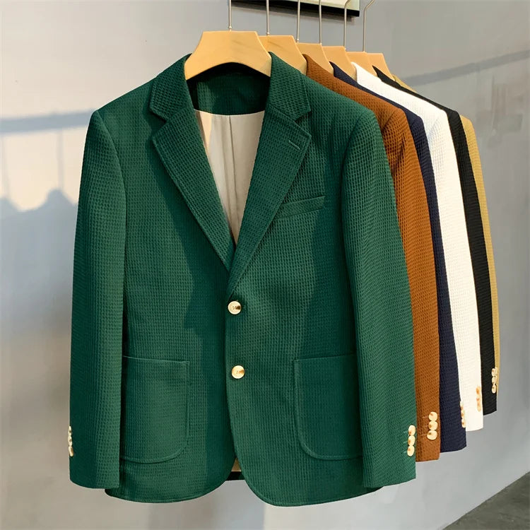 “Statesman” Men’s British Style Casual Slim Fit Designer Blazer