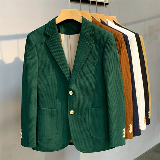 “Statesman” Men’s British Style Casual Slim Fit Designer Blazer