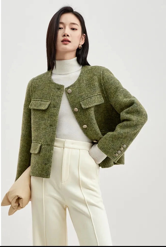 “Lady” Women’s Double Faced Wool Cropped Jacket