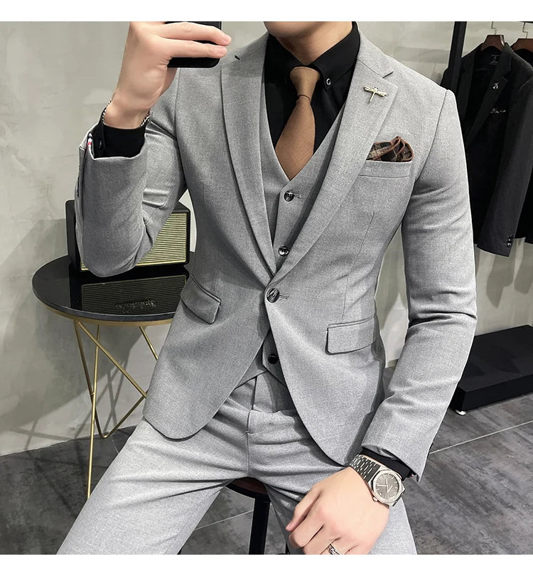 “Charon” Men’s Slim Fit 3 Piece Business Suit
