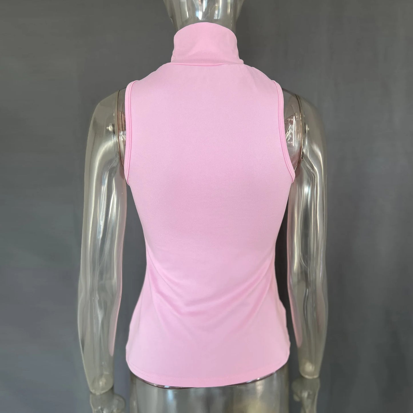 "Mrs. Banks" Women's Elegant Sleeveless Turtleneck Top