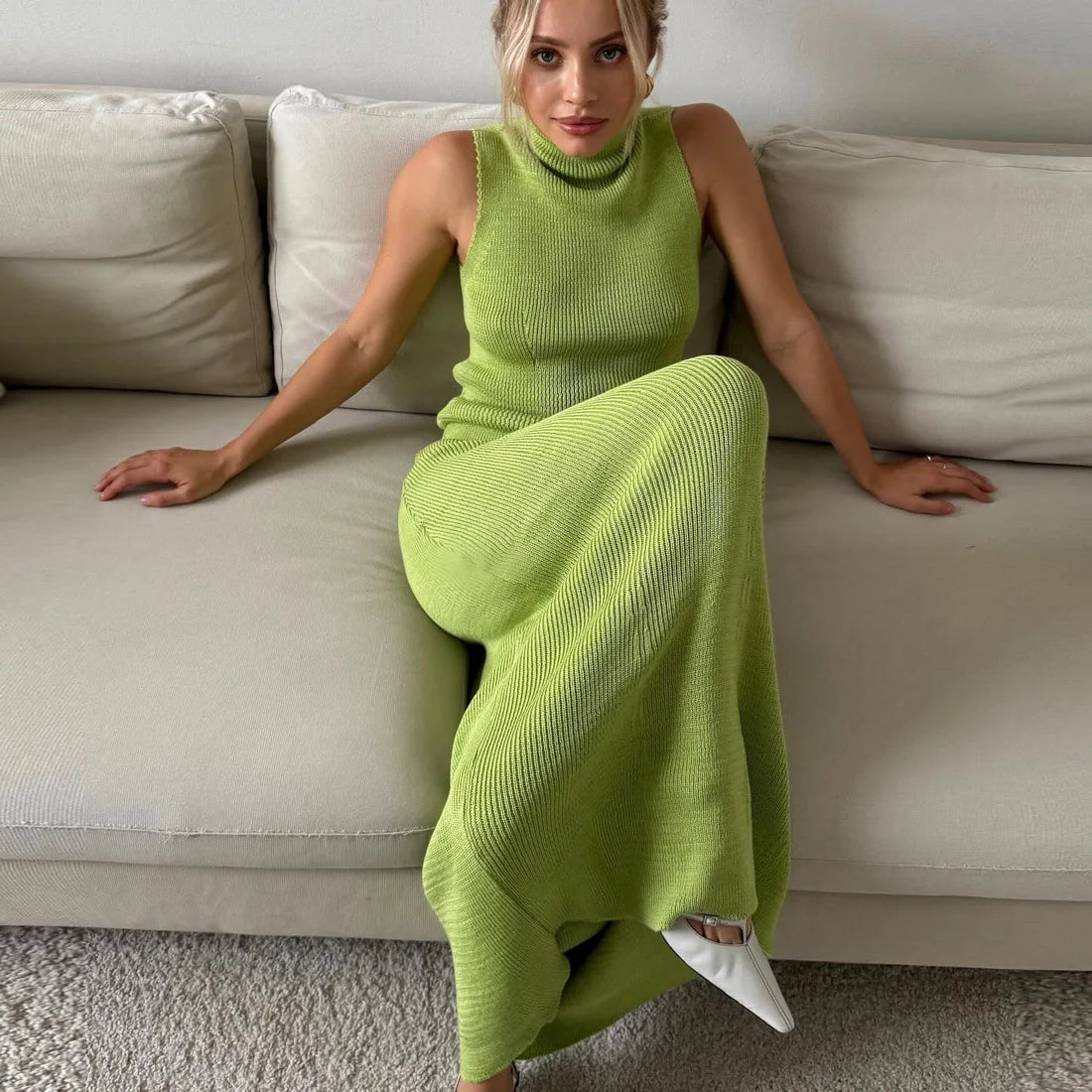 "Tuu LaRose" Women's Elegant Knitted Two-piece Maxi Skirt Set