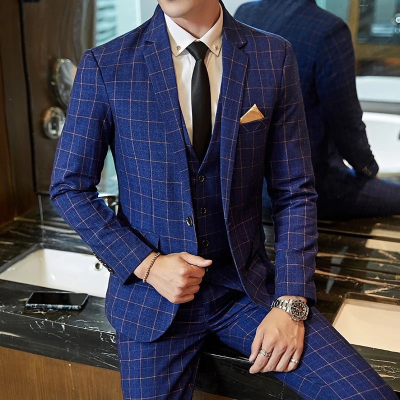 "Wellington" Men's Classic 3 Piece Business Suit