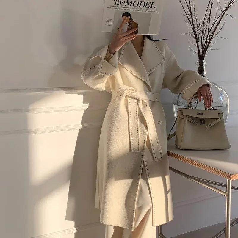 “Grandeur” Women’s Double-Sided Designer Oversized Cashmere Coat