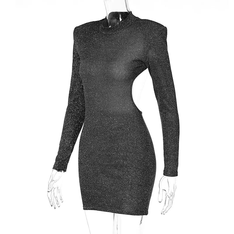 “Show biz” Sexy Backless Glitter Party Dress