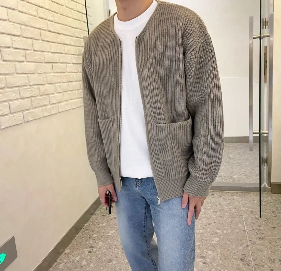 “Fall Antics” Men’s Knitted Oversized Designer Long Sleeve Sweater