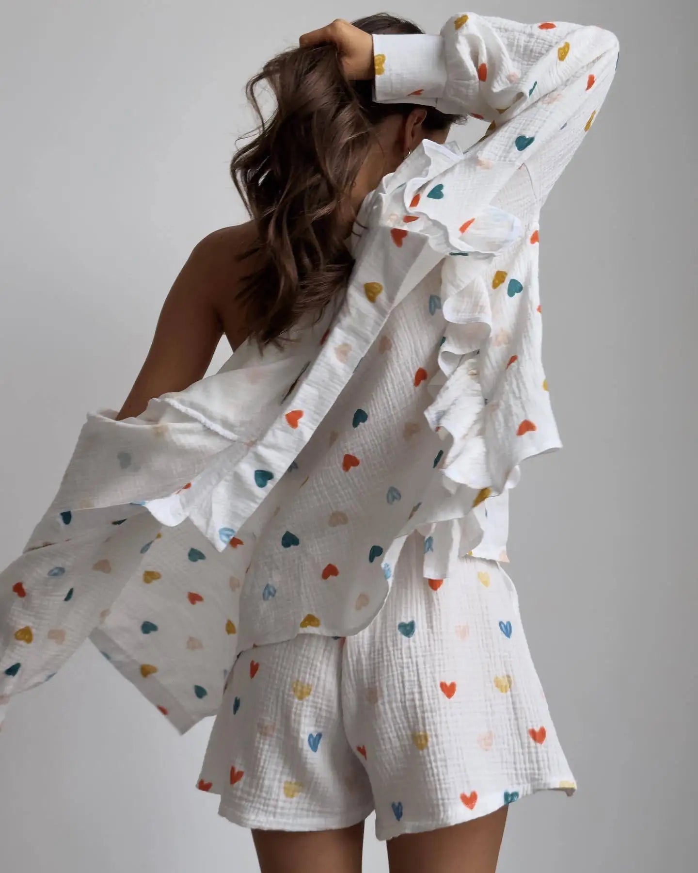 “Binded Lovers” Women’s Casual Long Sleeve 2 Piece Linen Outfit Set