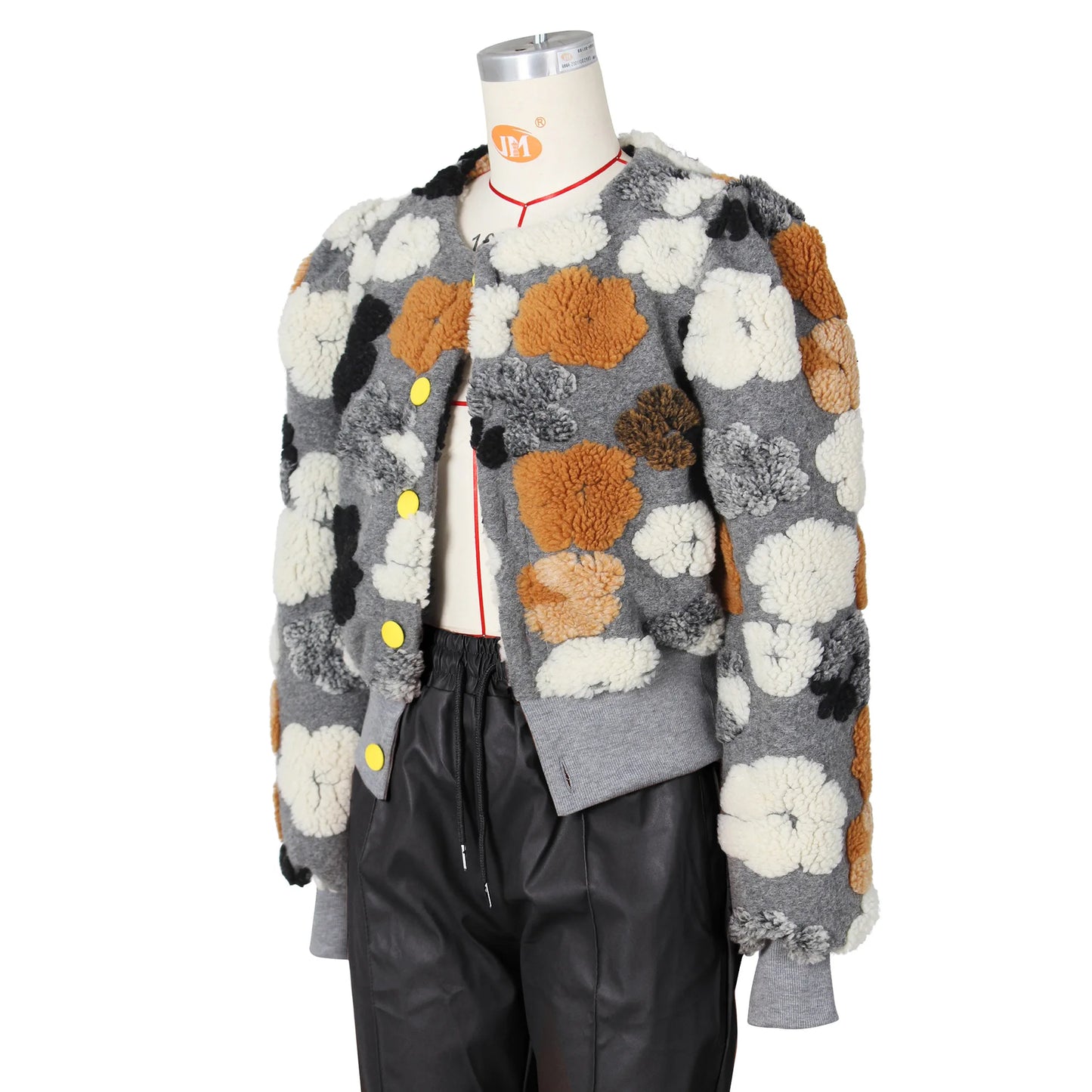 “Sauced Up” Elegant Front Floral Print Long Sleeve Jacket