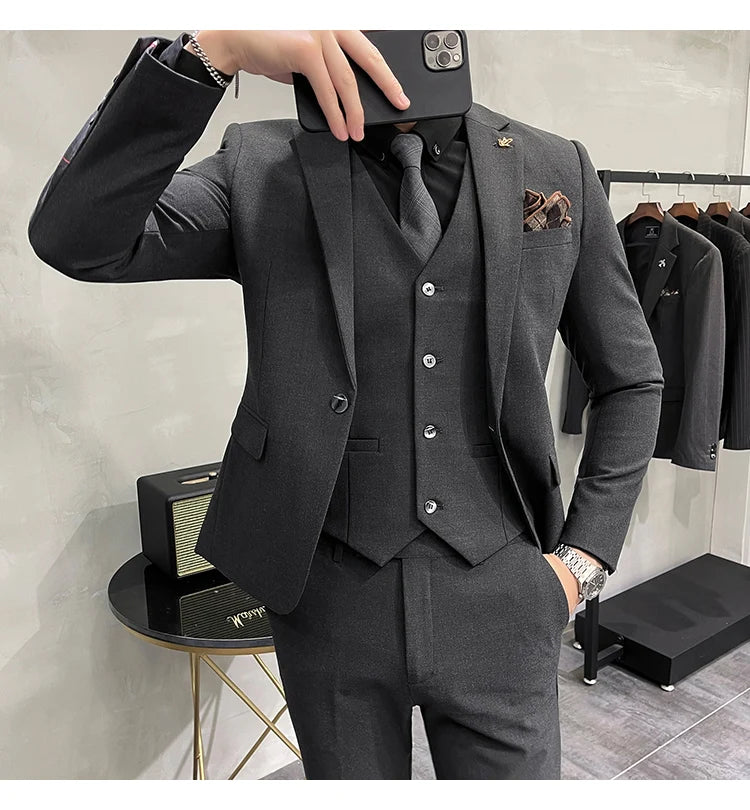 “Charon” Men’s Slim Fit 3 Piece Business Suit