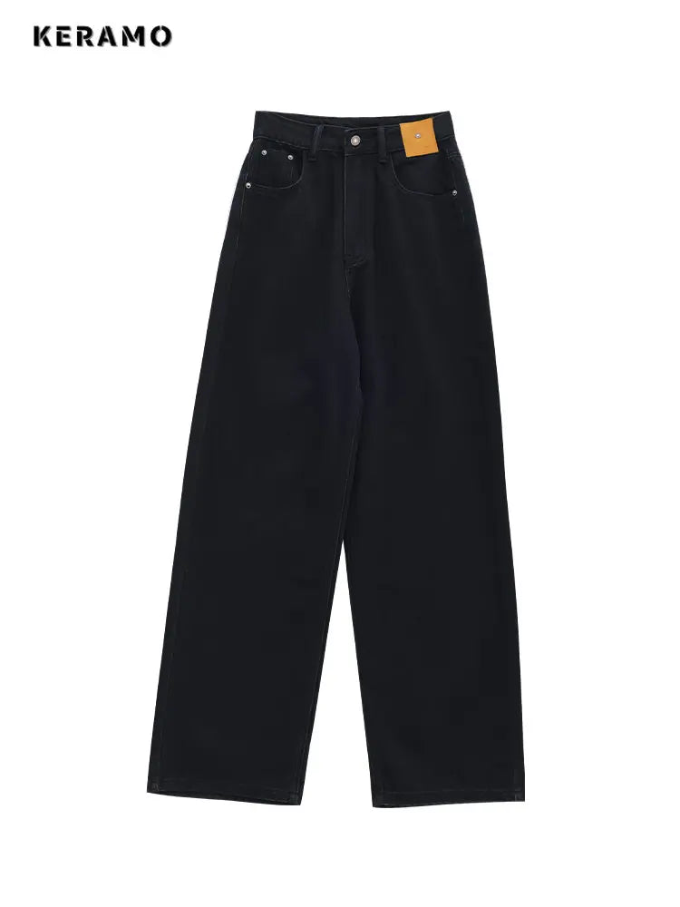 “The Z” Women’s Baggy Y2K Style High Waist Wide Leg Denim Pants
