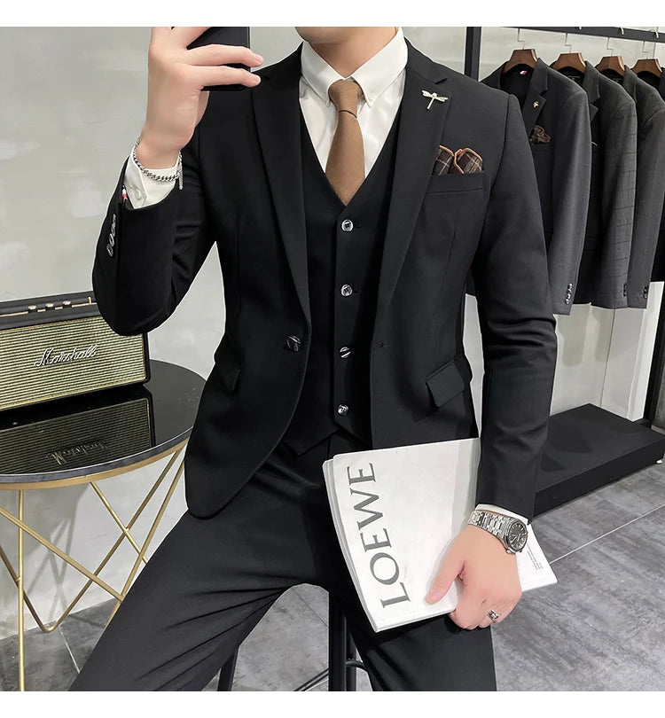 “Charon” Men’s Slim Fit 3 Piece Business Suit