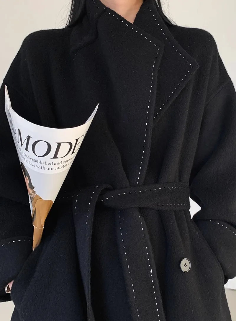 “Grandeur” Women’s Double-Sided Designer Oversized Cashmere Coat