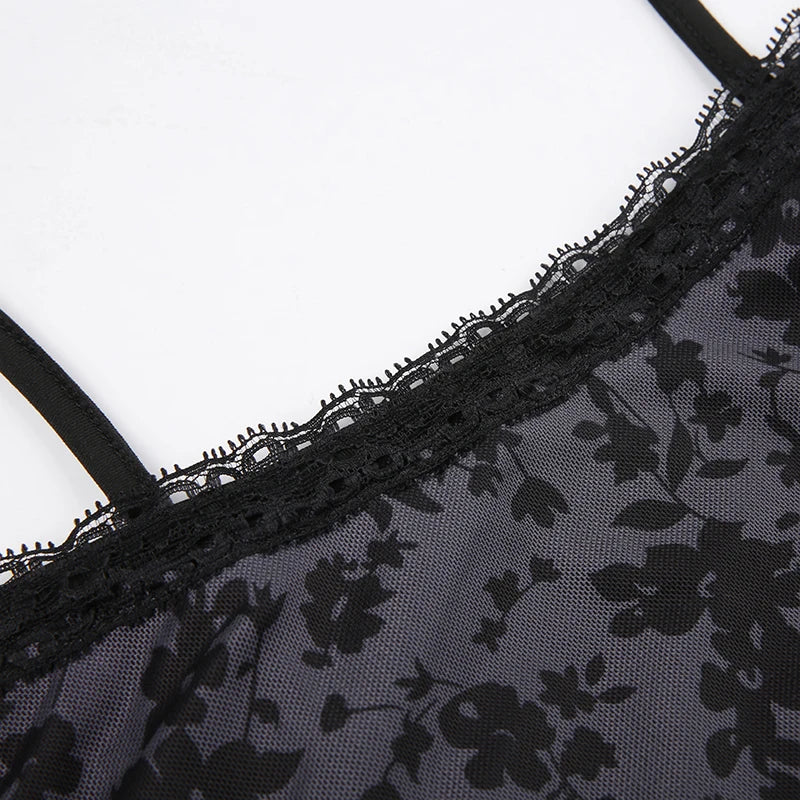 "AllBlack" Vintage Y2K Style Spaghetti Strap Maxi Dress