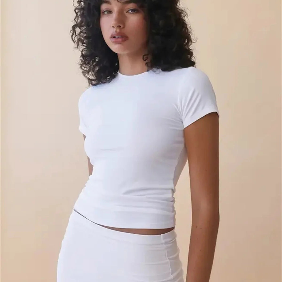 "Lé Tee" Women's Short Sleeve Casual Crop Top