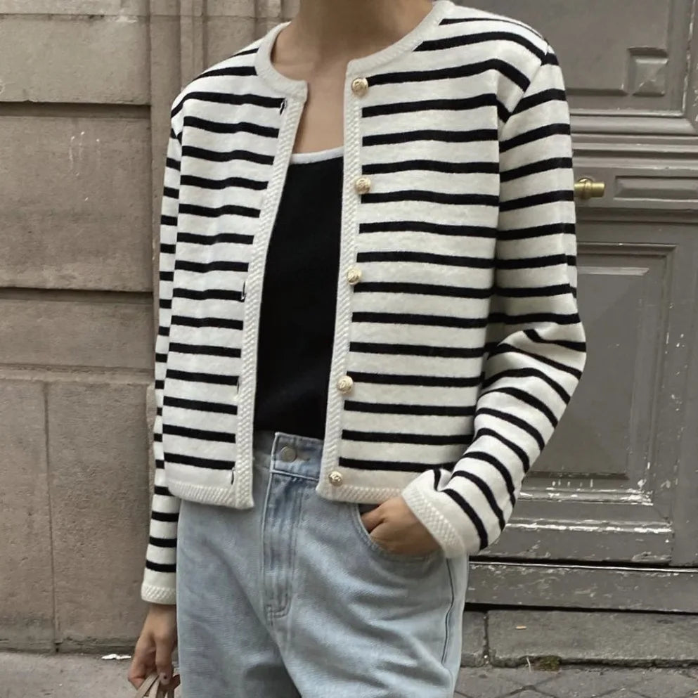 "Flossy" Women's Striped Knitted 2 Piece Outfit Set
