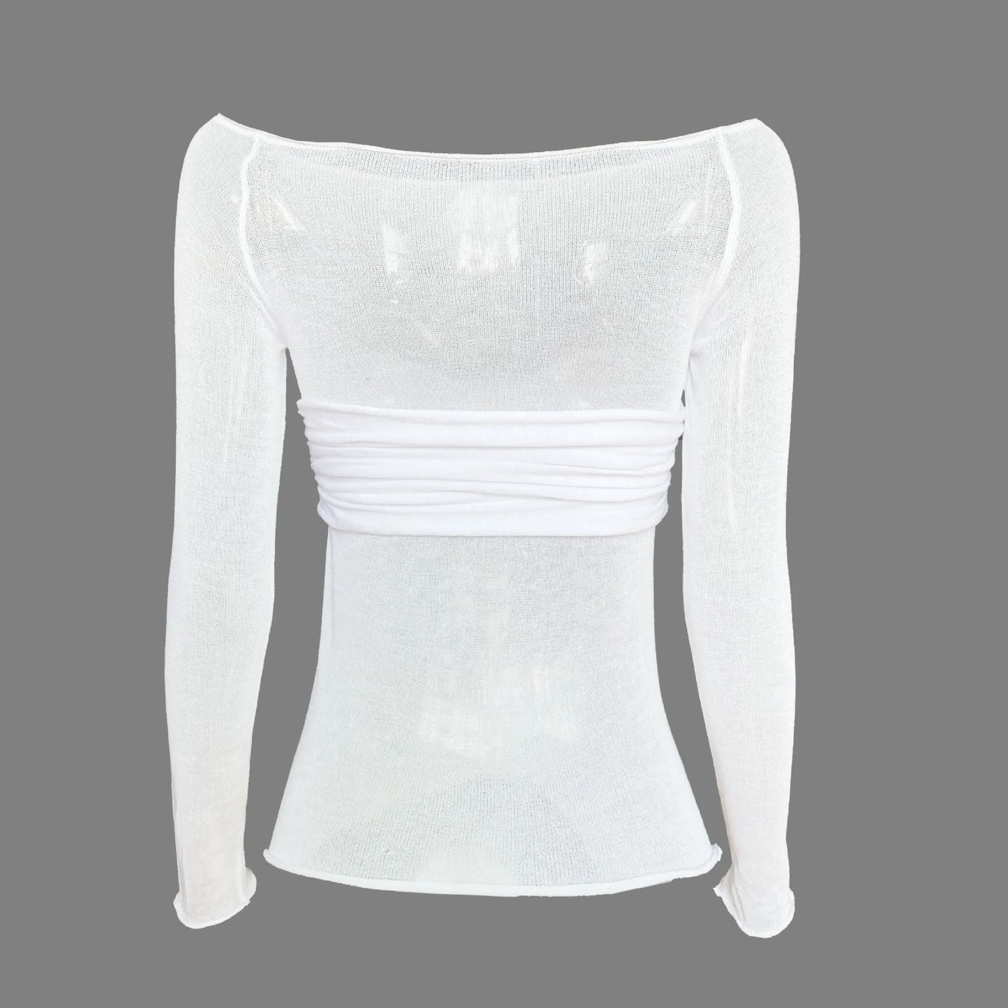"Delta" Women's Mesh Off-Shoulder Long Sleeve Top