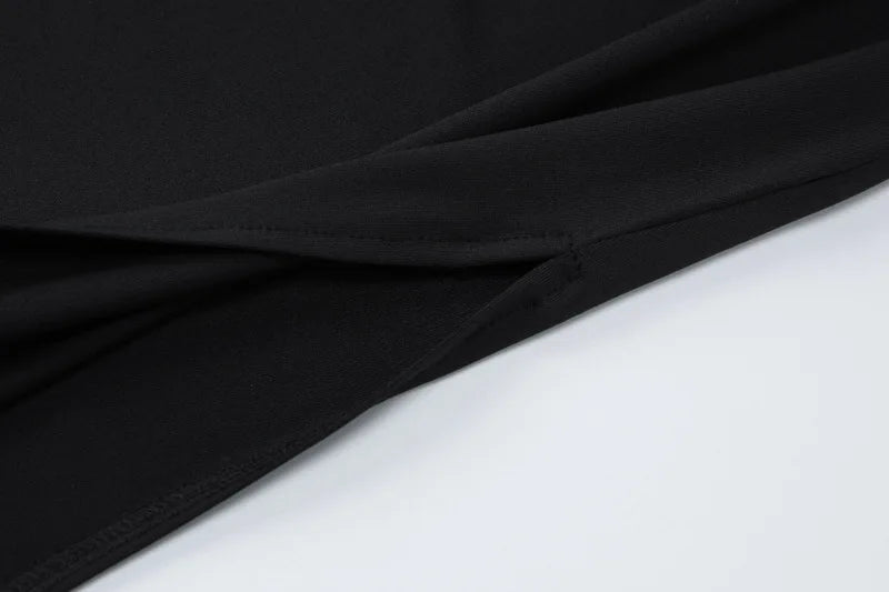 "Mystiq" Elegant Black Backless High Slit Maxi Dress