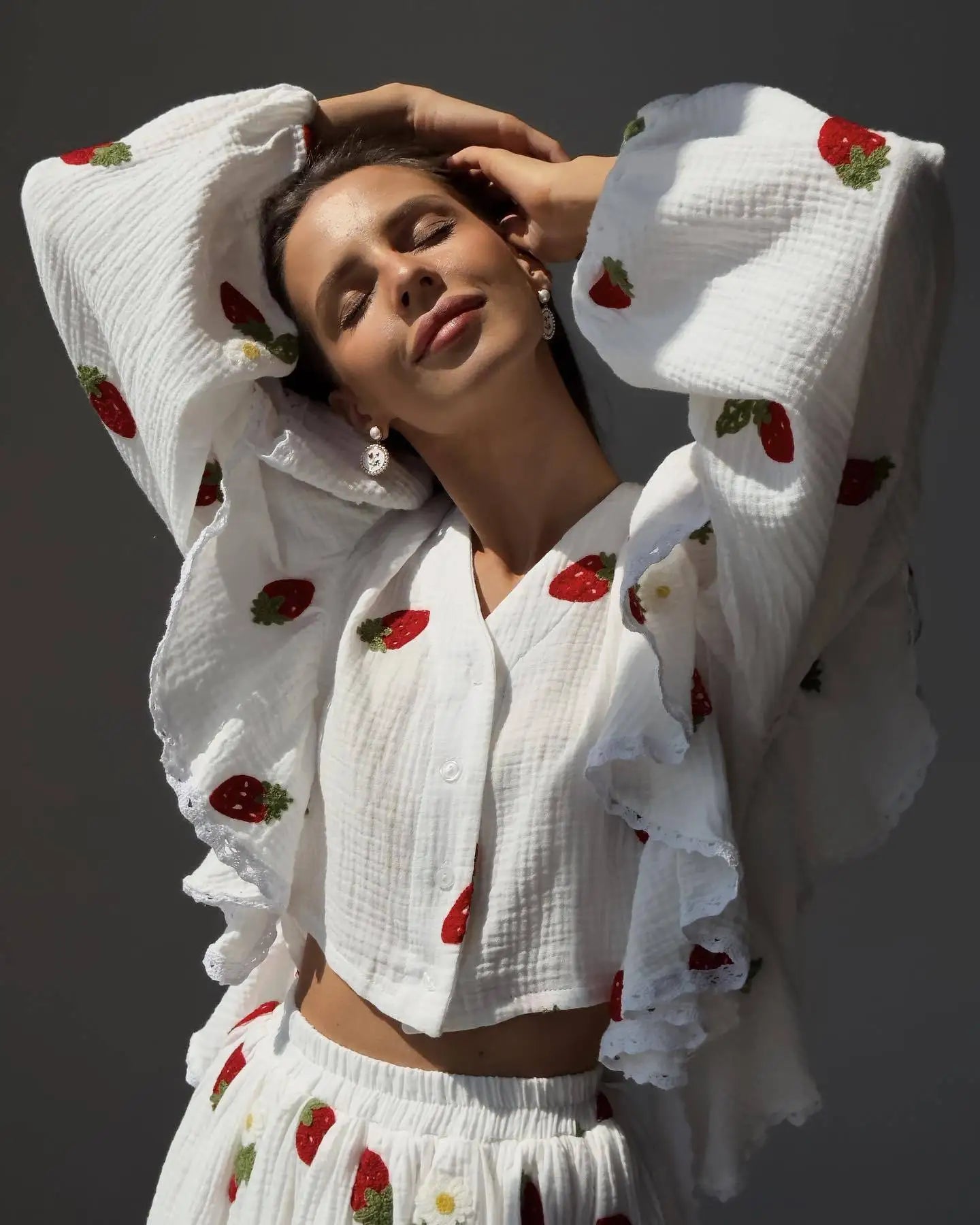 “Binded Lovers” Women’s Casual Long Sleeve 2 Piece Linen Outfit Set