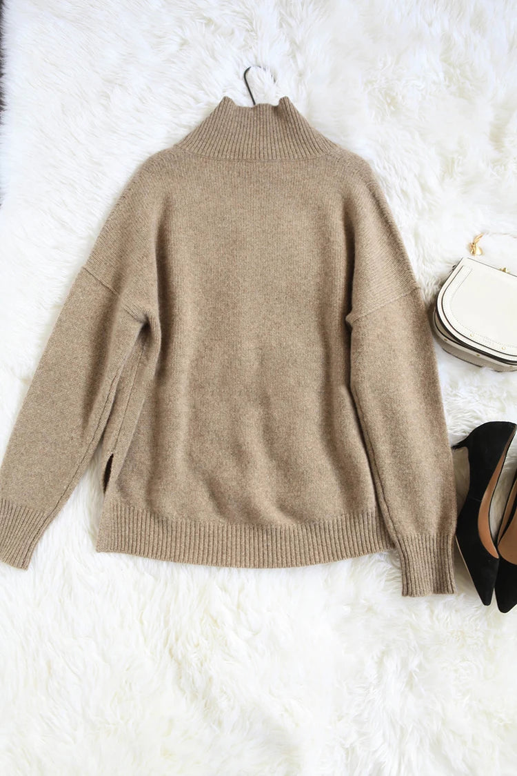 “Autumn” Women’s Paragraph Knitted Designer Cashmere Sweater