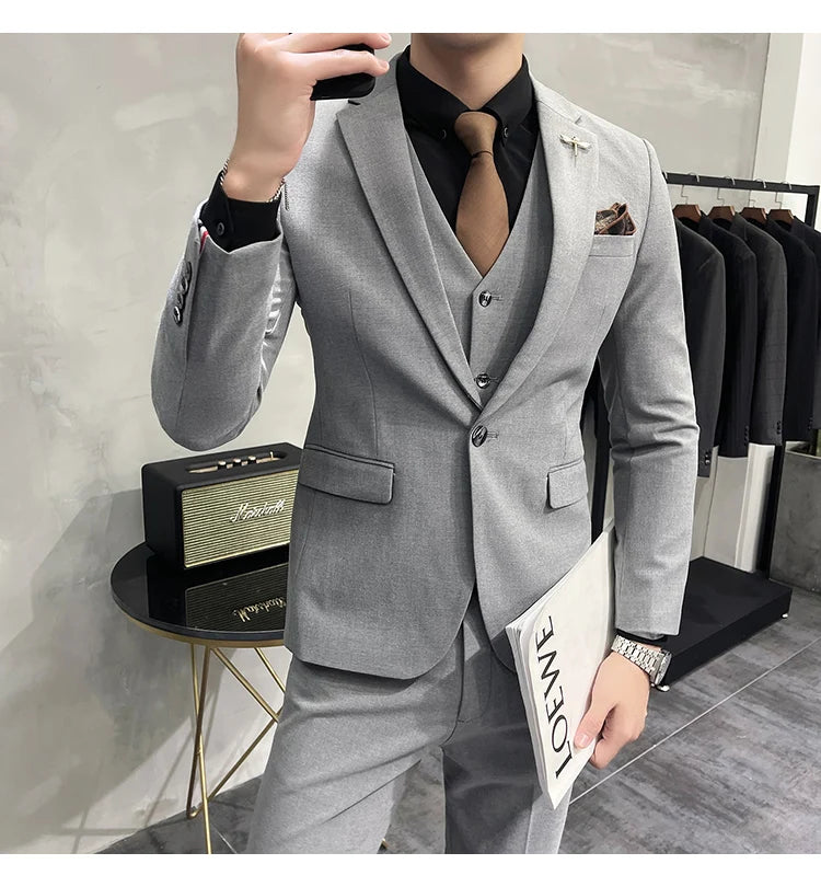 “Charon” Men’s Slim Fit 3 Piece Business Suit