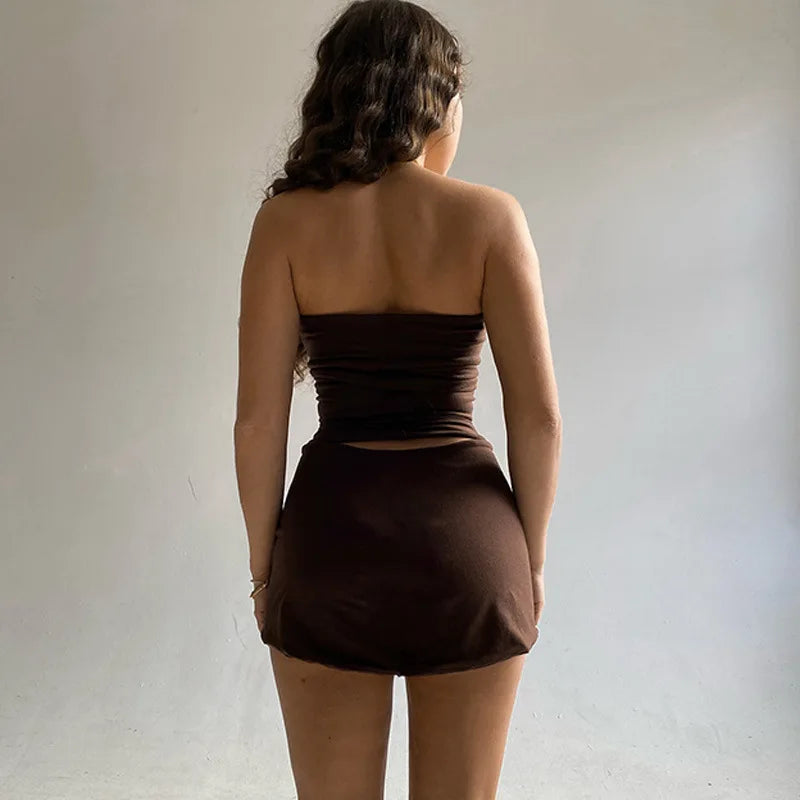 “Focus On Me” Women’s Sexy Y2K Style Two Piece Bodycon Outfit Set