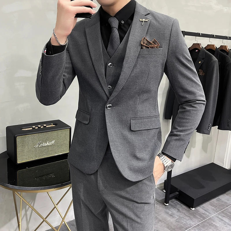“Charon” Men’s Slim Fit 3 Piece Business Suit