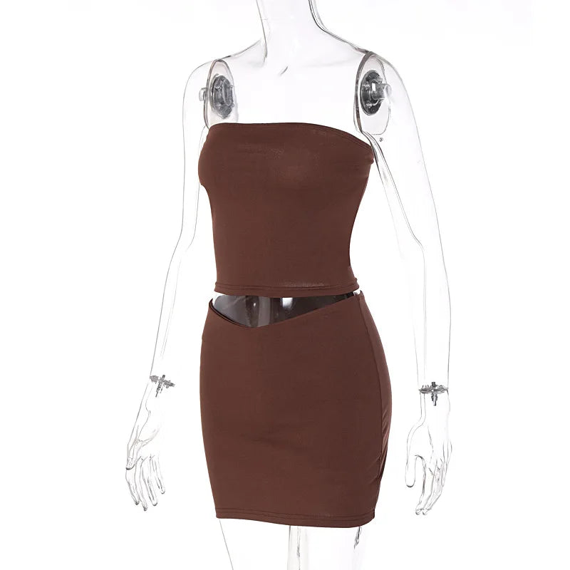 “Focus On Me” Women’s Sexy Y2K Style Two Piece Bodycon Outfit Set