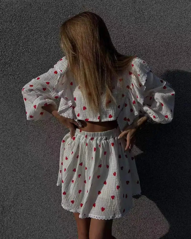 “Binded Lovers” Women’s Casual Long Sleeve 2 Piece Linen Outfit Set