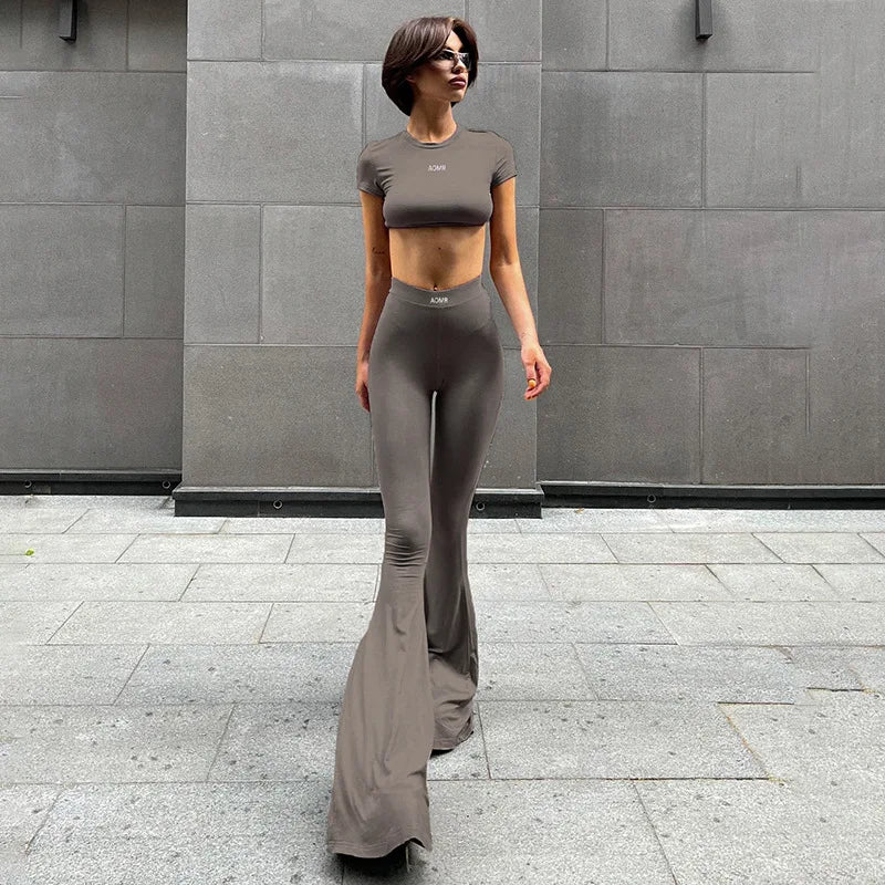 "Mi AOMR" Women's Casual Y2K Style 2 Piece Matching Outfit Set