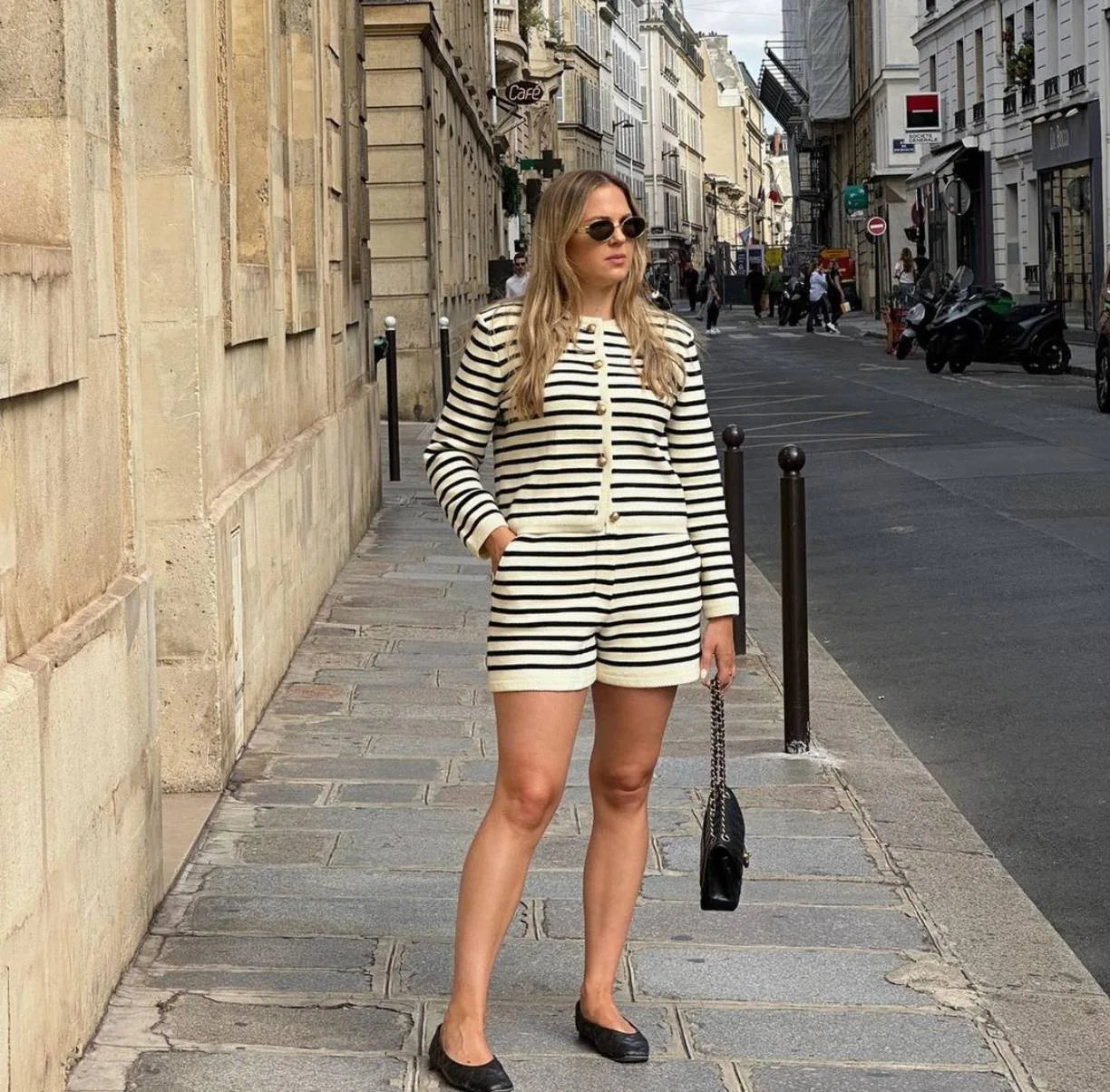 "Flossy" Women's Striped Knitted 2 Piece Outfit Set