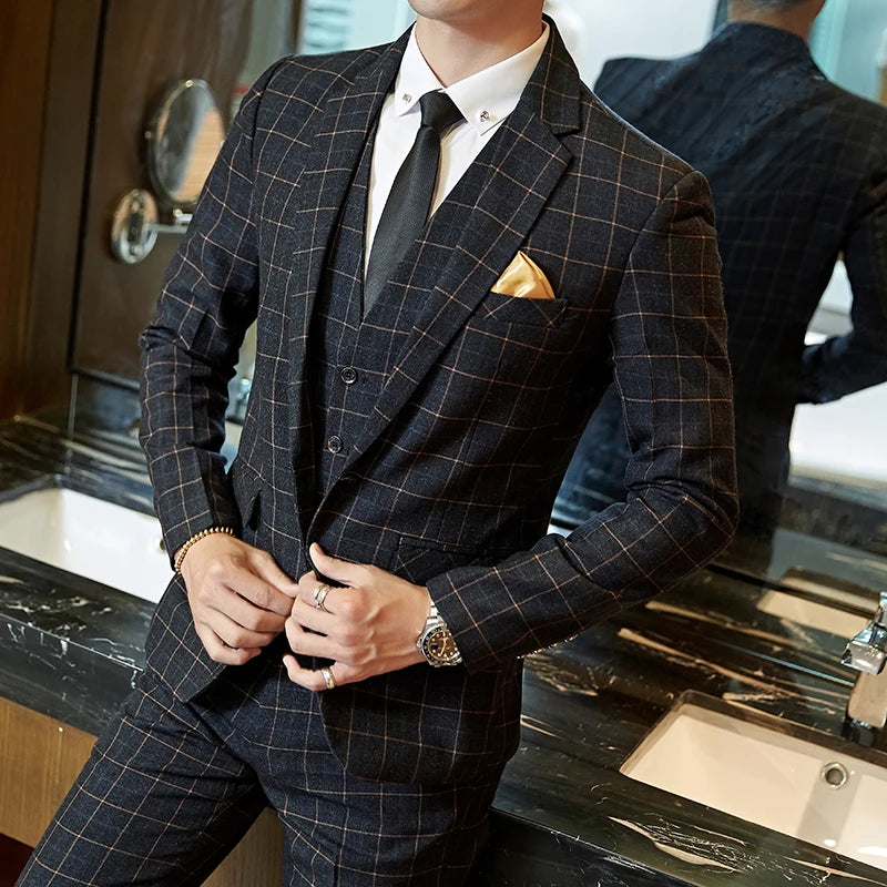"Wellington" Men's Classic 3 Piece Business Suit
