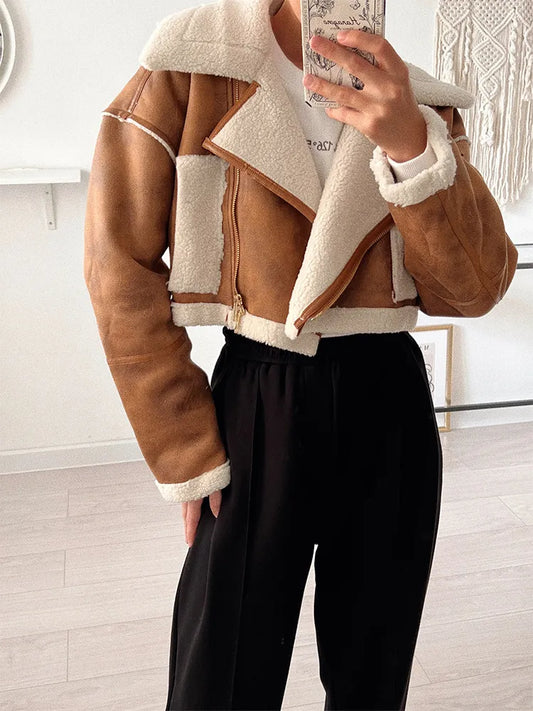 “Taylor” Women’s Vintage Designer Lambswool Fur Coat