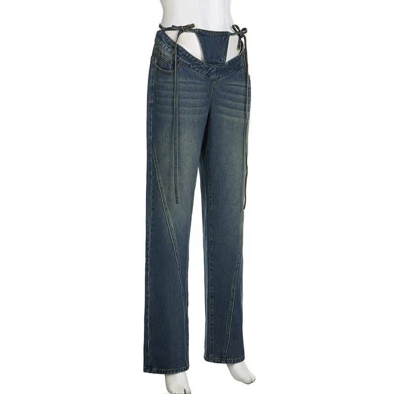 "Attention" Women's Baggy High Waist Denim Jeans