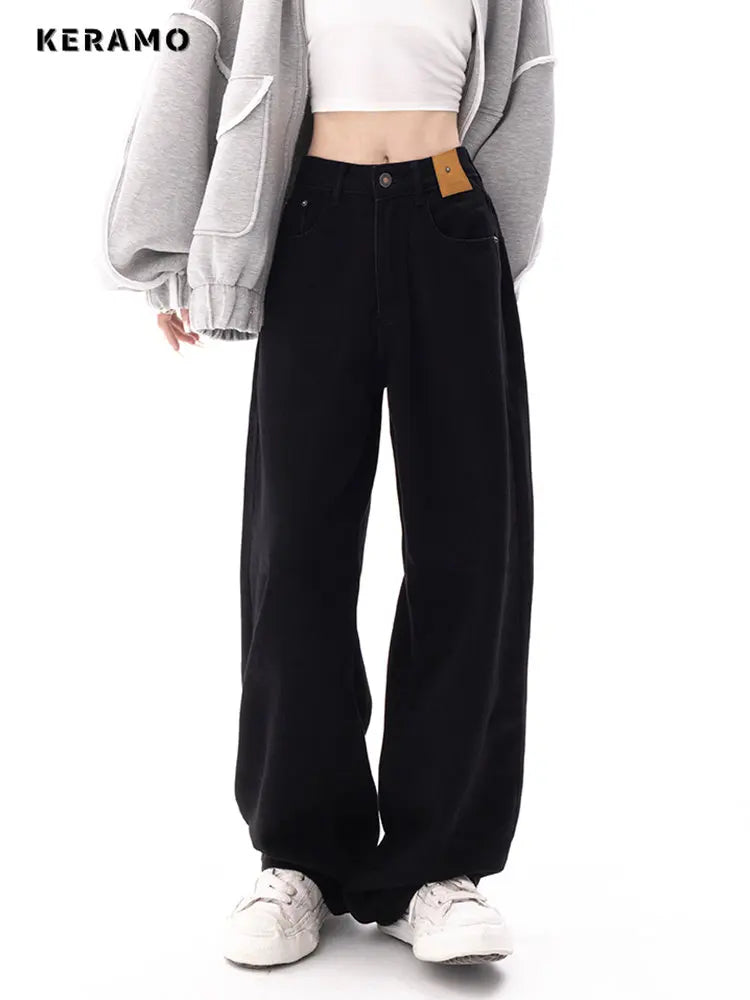“The Z” Women’s Baggy Y2K Style High Waist Wide Leg Denim Pants