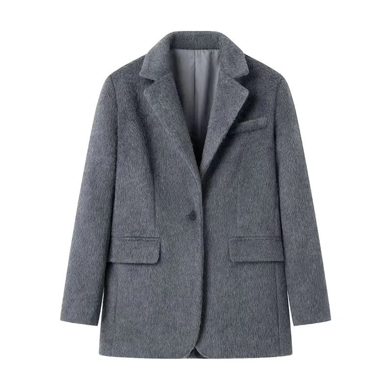 "Solencia" Women's Elegant Long Sleeve Wool Coat