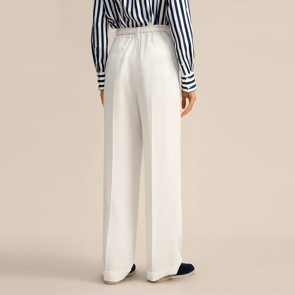 “Lily” Women’s Wide Leg Designer Silk Pants