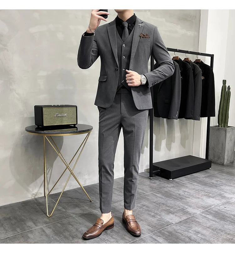 “Charon” Men’s Slim Fit 3 Piece Business Suit