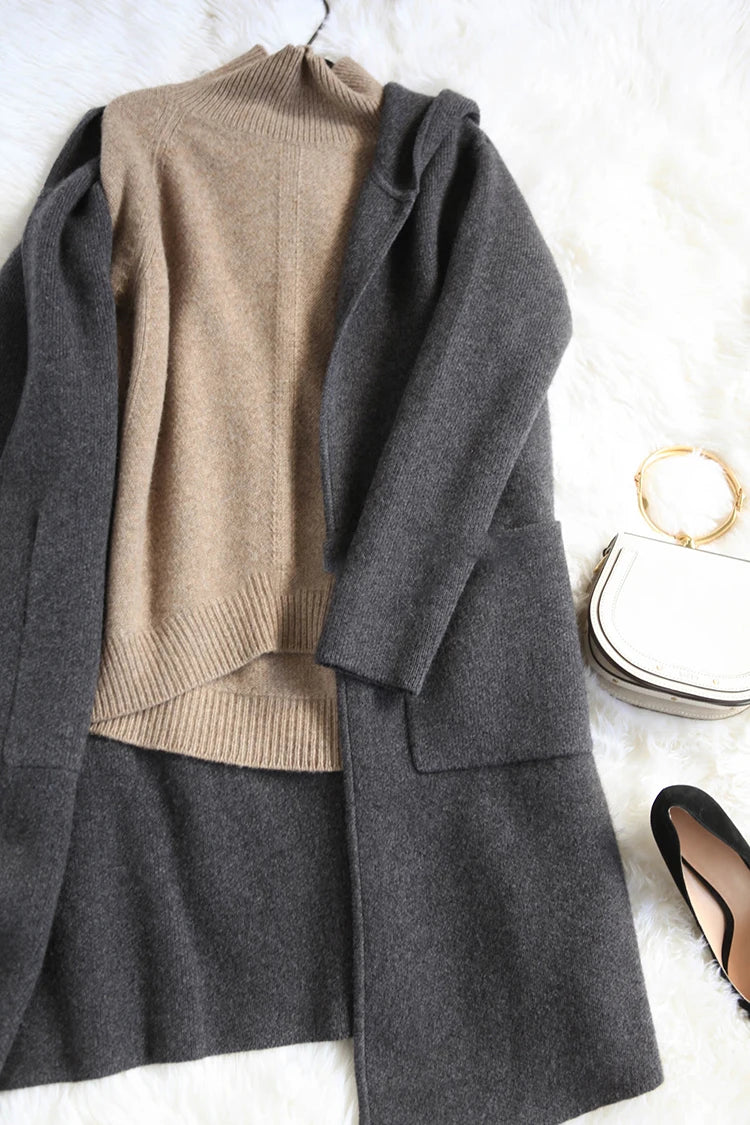 “Autumn” Women’s Paragraph Knitted Designer Cashmere Sweater